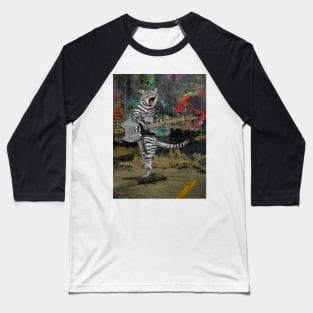 Buskers - Electric Guitar Alley Cat Baseball T-Shirt